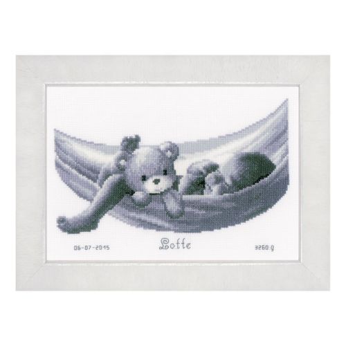 <strong>Counted Cross Stitch Kit: Birth Record: Baby in Hammock</strong> <em>Vervaco PN-0150906</em>