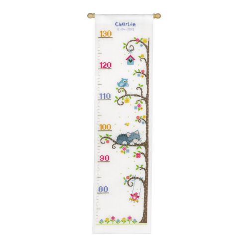 <strong>Counted Cross Stitch Kit: Height Chart: Cat in the Tree</strong> <em>Vervaco PN-0154532</em>
