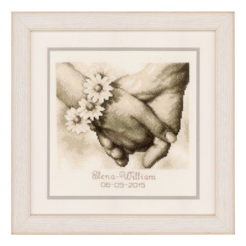 <strong>Counted Cross Stitch Kit: Wedding Record: Just Married</strong> <em>Vervaco PN-0154752</em>