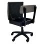Sewing Online Hydraulic Sewing Chair with Underseat Storage, in Grey Fabric & Black Wooden Base - Lumbar Support & Lift Mechanism with 5 Star, 360 degree, Swivel Base on Casters. For Your Sewing Room / Home Office - HT123