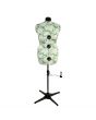 <strong>Adjustable Dressmakers Dummy</strong> <span>in a Green Hollyhock Fabric with Hem Marker, Dress Form Sizes 16 to 20, Pin, Measure, Fit and Display your Clothes on this Tailors Dummy</span> <em>Sewing Online 5908B</em>