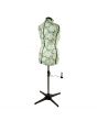 <strong>Adjustable Dressmakers Dummy</strong> <span>in a Green Hollyhock Fabric with Hem Marker, Dress Form Sizes 16 to 20, Pin, Measure, Fit and Display your Clothes on this Tailors Dummy</span> <em>Sewing Online 5908B</em>