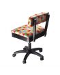 <strong>Hydraulic Sewing Chair with Underseat Storage</strong> <span>Multicolour Patchwork Design & Black Wooden Base, Lumbar Support, Lift Mechanism, 5 Star, 360deg, Swivel Base on Casters, Sewing Room/Home Office</span> <em>Sewing Online HT2018</em>