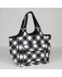 Everything Mary Craft Storage Tote Bag with Pockets and Compartments, Black & White Check - Organiser Bag for Knitting, Crafting and Sewing Projects, Yarn, Supplies, and Accessories - EVM10042-23