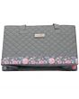 Everything Mary Sewing Machine Bag, Quilted Grey & Pink Floral - Carry Bag for Brother, Singer, Bernina, and Most Sewing Machines - EVM10143-9
