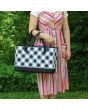 Everything Mary Sewing Machine Bag, Black & White Check - Carry Bag for Brother, Singer, Bernina, and Most Sewing Machines - EVM12580-7