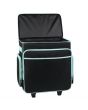 Everything Mary Craft Trolley Bag, Black & Mint - Craft Organiser on Wheels for Sewing, Scrapbooking, Paper Craft, and Art - Storage Case for Supplies and Accessories - EVM12855-1