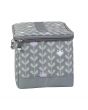 <strong>Sewing Box with Compartments</strong> <span>Grey Leaf Print, Collapsible Storage and Organiser Basket for Sewing Supplies, Accessories, Thread, Needles and Scissors</span> <em>Everything Mary EVM12861-1</em>