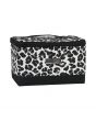 Everything Mary Sewing Box with Compartments, Cheetah Print - Collapsible Storage and Organiser Basket for Sewing Supplies, Accessories, Thread, Needles, and Scissors - EVM13201-1