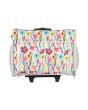 Everything Mary Craft Trolley Bag on Wheels, Cream aand Multi Floral - Craft Organiser on Wheels for Sewing, Scrapbooking, Paper Craft, and Art - Storage Case for Supplies and Accessories  - EVM13347-1