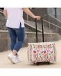 Everything Mary Craft Trolley Bag on Wheels, Cream aand Multi Floral - Craft Organiser on Wheels for Sewing, Scrapbooking, Paper Craft, and Art - Storage Case for Supplies and Accessories  - EVM13347-1