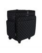 <strong>Craft Trolley Bag</strong><span>Black quilted with blue stitching, Papercraft Tote with Wheels for Scrapbook & Art Storage, Organiser Case for Supplies and Accessories</span><em>Everything Mary EVM13737-1</em>