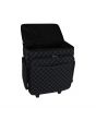 <strong>Craft Trolley Bag</strong><span>Black quilted with blue stitching, Papercraft Tote with Wheels for Scrapbook & Art Storage, Organiser Case for Supplies and Accessories</span><em>Everything Mary EVM13737-1</em>