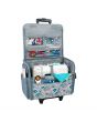 Everything Mary Sewing Machine Trolley Bag on Wheels, Grey & Multicolour Floral - Sewing Machine Storage Case for Brother, Singer, Bernina, and Most Machines - EVM8800-15