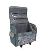 Everything Mary Sewing Machine Trolley Bag on Wheels, Grey & Multicolour Floral - Sewing Machine Storage Case for Brother, Singer, Bernina, and Most Machines - EVM8800-15