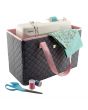 Everything Mary Sewing Machine Bag, Quilted Grey & Pink - Carry Bag for Brother, Singer, Bernina, and Most Sewing Machines - EVM10143-3