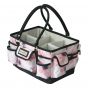 Everything Mary Craft Organiser Bag, White & Floral - Collapsible Caddy and Tote with Compartments for Sewing, Scrapbooking, Paper Craft, and Art - EVM12392-5