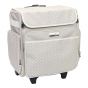 Everything Mary Craft Trolley Bag, Tan Dot - Craft Organiser on Wheels for Sewing, Scrapbooking, Paper Craft, and Art - Storage Case for Supplies and Accessories - EVM12737-3