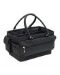 Everything Mary Craft Organiser Bag, Black - Collapsible Caddy and Tote with Compartments for Sewing, Scrapbooking, Paper Craft, and Art - EVM9152-18