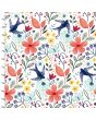 <strong>Cotton Craft Fabric 110cm wide x 1m Madison Collection</strong> <span>Floral with Bird</span> <em>Sewing Online 16509-WHT</em>