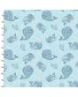 Brushed Cotton Craft Fabric 110cm wide x 1m Mommy and Me Collection - Whales