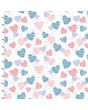<strong>Brushed Cotton Craft Fabric 110cm wide x 1m Mommy and Me Collection</strong> <span>Hearts</span> <em>Sewing Online 16534-WHT</em>