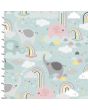 Cotton Craft Fabric 110cm wide x 1m Small & Mighty Flannel Collection-Elephants & Rainbows