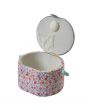 Sewing Online Medium Oval Sewing Box, Sewing O'Clock Floral Fabric | 24 x 20 x 15cm | Storage and Organiser Basket with Compartments for Sewing Supplies, Accessories, Thread, Needles, and Scissors - GA1124M