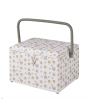 Sewing Online Large Sewing Box, Honey Bee Fabric | 31 x 23 x 20cm | Storage and Organiser Basket with Compartments for Sewing Supplies, Accessories, Thread, Needles, and Scissors - GA1127L