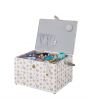 Sewing Online Large Sewing Box, Honey Bee Fabric | 31 x 23 x 20cm | Storage and Organiser Basket with Compartments for Sewing Supplies, Accessories, Thread, Needles, and Scissors - GA1127L