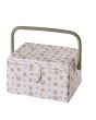Sewing Online Medium Sewing Box, Honey Bee Fabric | 26 x 18 x 15cm | Storage and Organiser Basket with Compartments for Sewing Supplies, Accessories, Thread, Needles, and Scissors - GA1127M