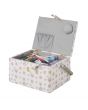 Sewing Online Medium Sewing Box, Honey Bee Fabric | 26 x 18 x 15cm | Storage and Organiser Basket with Compartments for Sewing Supplies, Accessories, Thread, Needles, and Scissors - GA1127M