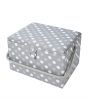 Sewing Online Large Sewing Box, Grey Spot Fabric | 31 x 23 x 20cm | Storage and Organiser Basket with Compartments for Sewing Supplies, Accessories, Thread, Needles, and Scissors - GA1129L