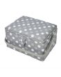 Sewing Online Medium Sewing Box, Grey Spot Fabric | 26 x 18 x 15cm | Storage and Organiser Basket with Compartments for Sewing Supplies, Accessories, Thread, Needles, and Scissors - GA1129M