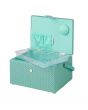 Sewing Online Medium Sewing Box, Green Fabric with a Sewing Machine Aplique Lid | 26 x 18 x 15cm | Storage and Organiser Basket with Compartments for Sewing Supplies, Accessories, Thread, Needles, and Scissors - GA1119M