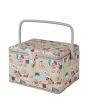 Sewing Online Large Sewing Box, Grey Sewing Notions Fabric | 31 x 23 x 20cm | Storage and Organiser Basket with Compartments for Sewing Supplies, Accessories, Thread, Needles, and Scissors - MRL-120