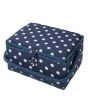 Medium Blue Spotty Sewing Box, White on Navy Blue Polka Dot Pattern Fabric, 18.5x26x15cm