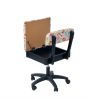 Sewing Online Hydraulic Sewing Chair with Underseat Storage, in White and Multicolour Sewing Notions Design & Black Wooden Base - Lumbar Support & Lift Mechanism with 5 Star, 360 degree, Swivel Base on Casters. For Your Sewing Room / Home Office - HT2017