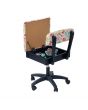 Sewing Online Hydraulic Sewing Chair with Underseat Storage, in White and Multicolour Sewing Notions Design & Black Wooden Base - Lumbar Support & Lift Mechanism with 5 Star, 360 degree, Swivel Base on Casters. For Your Sewing Room / Home Office - HT2017
