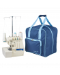 Sewing Online Large Overlocker Bag, Navy | 38 x 36 x 33cm | Carry Bag for Janome, Brother, Singer, Bernina, and Most Overlockers - PT650-NAVY