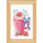 <strong>Counted Cross Stitch Kit: Pink Latte Cup And Flowers</strong> <em>Vervaco PN-0143921</em>