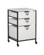 Sewing Online Mobile Sewing Storage Drawers / Craft Organiser Cart with 3 White Drawers and Charcoal Black Frame and Locking Wheels - Multipurpose: Bathroom, Kitchen, Home Office, or Laundry Room - 10223