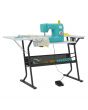 <strong>Small Sewing Table</strong> <span>White Top with Black Legs, Sewing Machine Table with Adjustable Platform, Drop Leaf Extension and Storage Shelf, Multipurpose: Use as Quilting/Craft Table/Gaming/Computer Desk</span> <em>Sewing Online 13367</em>