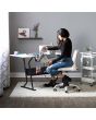 <strong>Small Sewing Table</strong> <span>White Top with Black Legs, Sewing Machine Table with Adjustable Platform, Drop Leaf Extension and Storage Shelf, Multipurpose: Use as Quilting/Craft Table/Gaming/Computer Desk</span> <em>Sewing Online 13367</em>
