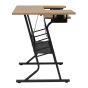 Sewing Online Small Sewing Table, Maple Top with Black Legs - Sewing Machine Table with Adjustable Platform, Drop Leaf Extension, and Storage Shelf. Multipurpose: Use as a Quilting/Craft Table or Gaming/Computer Desk - 13368