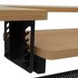 Sewing Online Small Sewing Table, Maple Top with Black Legs - Sewing Machine Table with Adjustable Platform, Drop Leaf Extension, and Storage Shelf. Multipurpose: Use as a Quilting/Craft Table or Gaming/Computer Desk - 13368
