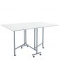 <strong>Quilting/Fabric Cutting Table</strong> <span>White Top with Silver Legs and Wheels, Folding Craft Table with Two Drop Leaves, Mobile, Compact and Easy to Store, Extra Workspace for Sewing, Craft/Hobby Projects</span> <em>Sewing Online 13371</em>