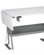 Sewing Online Large Sewing Table, White Top with Grey Legs - Sewing Machine Table with Adjustable Platform, Drop Leaf Extension, Storage Shelf, and Drawers. Multipurpose: Use as a Quilting/Craft Table or Gaming/Computer Desk - 13376