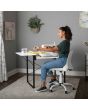 <strong>Small Sewing Table</strong> <span>White Top with Black Legs, Sewing Machine Table with Adjustable Platform and Drop Leaf Extension, Multipurpose: Use as a Quilting/Craft Table or Gaming/Computer Desk, 13405</span> <em>Sewing Online 13405</em>