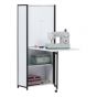 Sewing Online Armoire Storage Cabinet with Folding Table, White with Charcoal Black Metal Frame - Sewing Cabinet with Storage Shelves, Drop Leaf Work Surface and Doors. Ideal as a Sewing Table, Self Contained Home Office, or Homework/Study Station - 13379